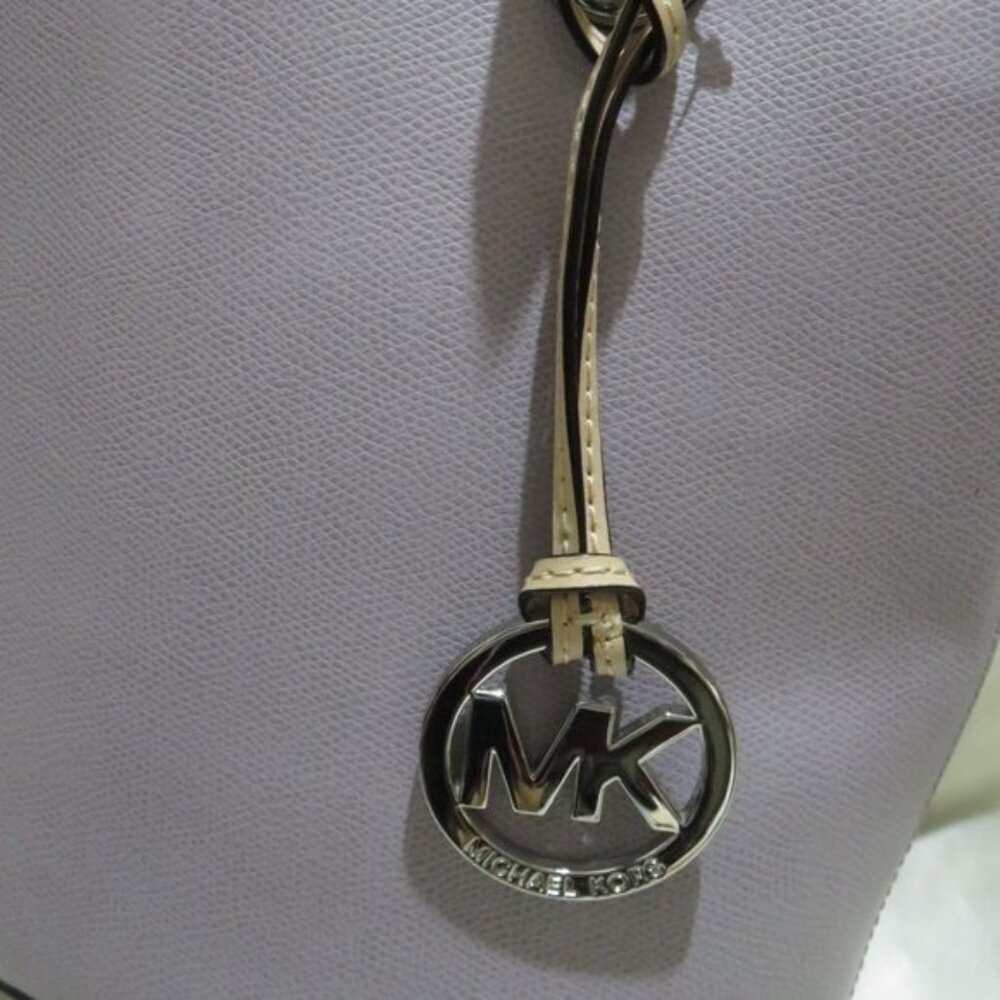Michael Kors Grey Saffiano Leather Bucket Bag Tote Handbag Satchel - Picture 7 of 14